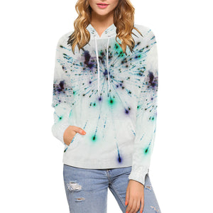 Fireworks Spray Negative All Over Print Hoodie for Women (USA Size) (Model H13)