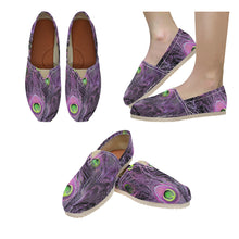 Load image into Gallery viewer, Peacock Feathers Purple Unisex Classic Canvas Slip-On (Model 1206)