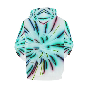 Fireworks Burst Negative All Over Print Hoodie for Women (USA Size) (Model H13)