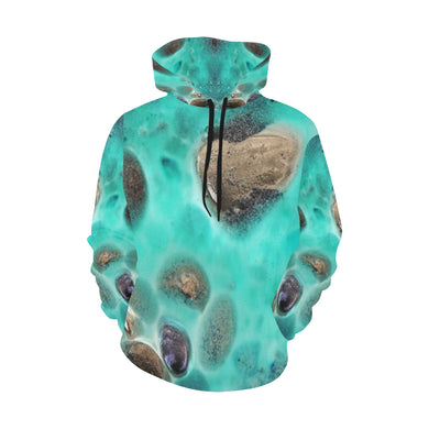 Puddle of Love Aqua All Over Print Hoodie for Women (USA Size) (Model H13)
