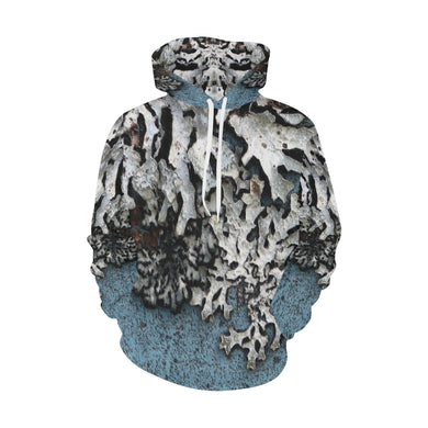 Moss Blue All Over Print Hoodie for Men/Large Size (USA Size) (Model H13)