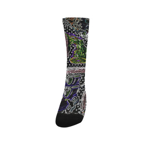 Complex Graffiti Glowing Trouser Socks (For Men)