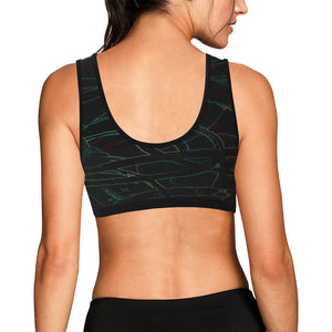 Abstract Circles Glowing Women's All Over Print Sports Bra (Model T52)