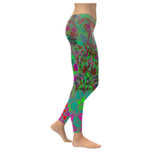 Load image into Gallery viewer, Holiday Paisley Aqua Low Rise Leggings (Invisible Stitch) (Model L05)