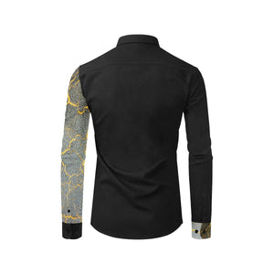 Crackling Yellow Men's All Over Print Casual Dress Shirt (Model T61)