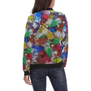 Oil Paints All Over Print Bomber Jacket for Women (Model H36)