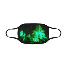 Load image into Gallery viewer, Feathery Flames Green Mouth Mask in One Piece (2 Filters Included) (Model M02)