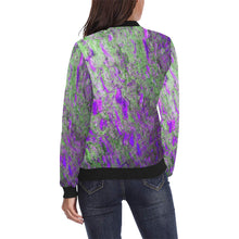 Load image into Gallery viewer, Marbled Abstract Purple All Over Print Bomber Jacket for Women (Model H36)