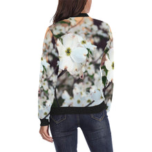 Load image into Gallery viewer, Arkansas Dogwood Flower All Over Print Bomber Jacket for Women (Model H36)