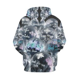 Painted Skulls Negative All Over Print Hoodie for Women (USA Size) (Model H13)