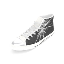 Load image into Gallery viewer, Fireworks Star Black and White Women&#39;s Classic High Top Canvas Shoes (Model 017)