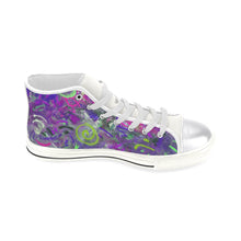 Load image into Gallery viewer, Graffiti Abstract Purple Women&#39;s Classic High Top Canvas Shoes (Model 017)