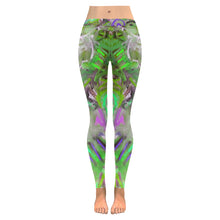 Load image into Gallery viewer, Graffiti Abstract Green Low Rise Leggings (Invisible Stitch) (Model L05)