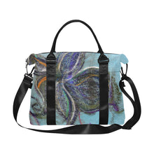 Load image into Gallery viewer, Graffiti Flower Blue Large Capacity Duffle Bag (Model 1715)