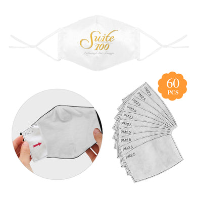 suite100 3D Mouth Mask with Drawstring (60 Filters Included) (Model M04) (Non-medical Products)