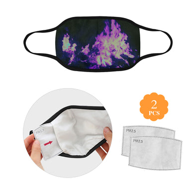 Feathery Flames Purple Mouth Mask in One Piece (2 Filters Included) (Model M02)
