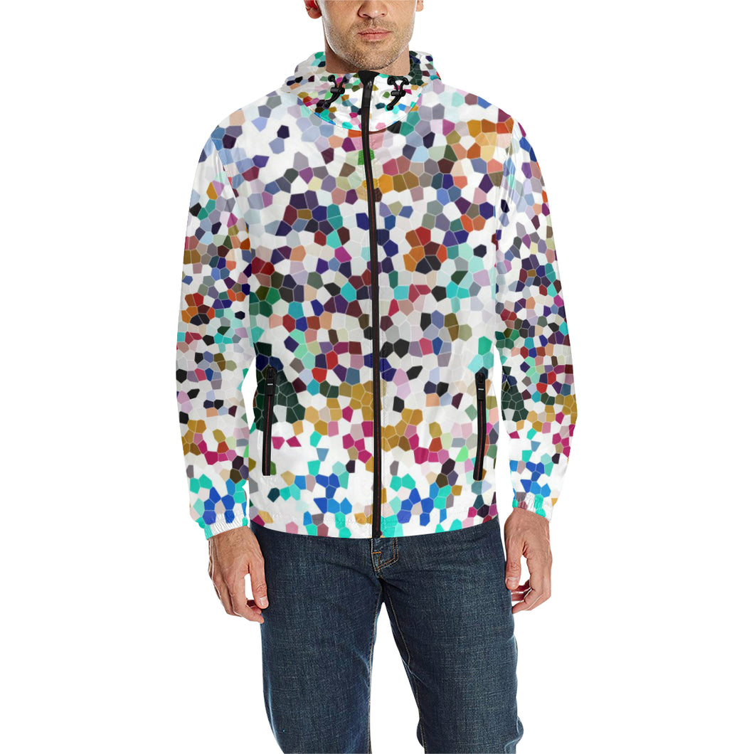 Holiday Paisley Negative All Over Print Quilted Windbreaker for Men (Model H35)