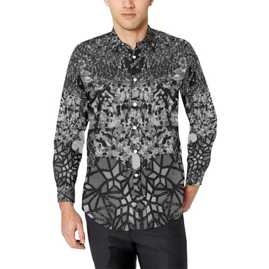 Holiday Paisley Black and White Men's All Over Print Casual Dress Shirt (Model T61)