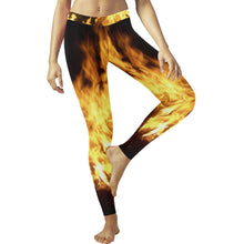Load image into Gallery viewer, Feathery Flames Low Rise Leggings (Invisible Stitch) (Model L05)