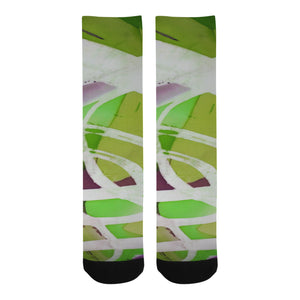 Abstract Circles Green Trouser Socks (For Men)