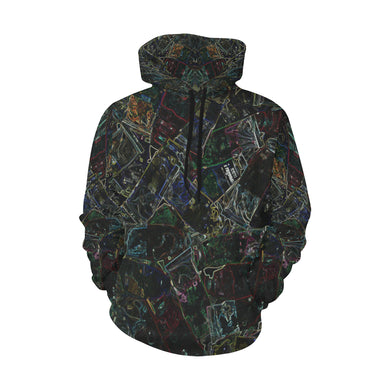 Oil Paints Glowing All Over Print Hoodie for Women (USA Size) (Model H13)