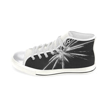 Load image into Gallery viewer, Fireworks Star Black and White Women&#39;s Classic High Top Canvas Shoes (Model 017)