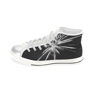 Fireworks Star Black and White Women's Classic High Top Canvas Shoes (Model 017)