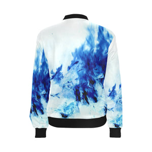 Feathery Flames Negative All Over Print Bomber Jacket for Women (Model H36)