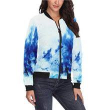 Load image into Gallery viewer, Feathery Flames Negative All Over Print Bomber Jacket for Women (Model H36)