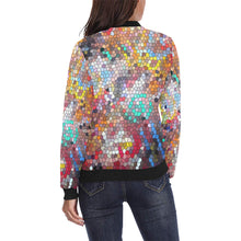 Load image into Gallery viewer, Graffiti Abstract Mosaic All Over Print Bomber Jacket for Women (Model H36)
