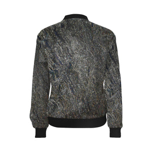 Marbled Abstract Glowing All Over Print Bomber Jacket for Women (Model H36)