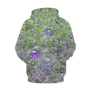 Jellyfish Blooms Purple All Over Print Hoodie for Men/Large Size (USA Size) (Model H13)