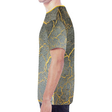 Load image into Gallery viewer, Crackling Yellow New All Over Print T-shirt for Men (Model T45)