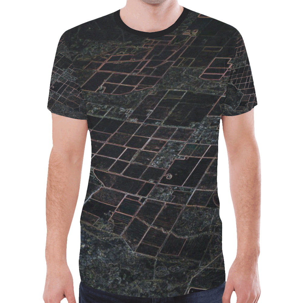 Patchwork Aerial Glowing New All Over Print T-shirt for Men (Model T45)