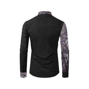 Spooky Tree Purple Men's All Over Print Casual Dress Shirt (Model T61)