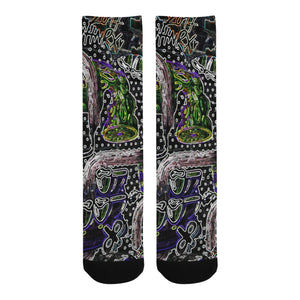 Complex Graffiti Glowing Trouser Socks (For Men)