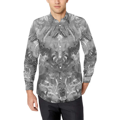 Graffiti Abstract Black and White Men's All Over Print Casual Dress Shirt (Model T61)