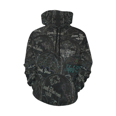 Painted Skulls Glowing All Over Print Hoodie for Women (USA Size) (Model H13)