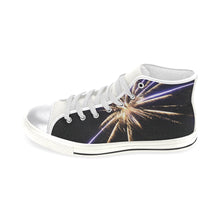 Load image into Gallery viewer, Fireworks Star Yellow Women&#39;s Classic High Top Canvas Shoes (Model 017)
