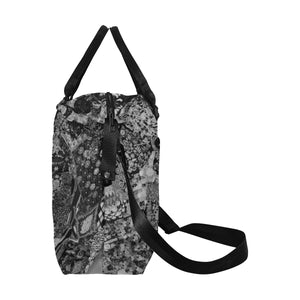Perfectly Paisley Black and White Large Capacity Duffle Bag (Model 1715)