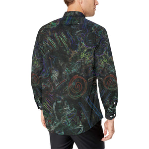Graffiti Abstract Glowing Men's All Over Print Casual Dress Shirt (Model T61)