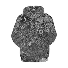 Load image into Gallery viewer, I Spy Paisley Black and White All Over Print Hoodie for Women (USA Size) (Model H13)