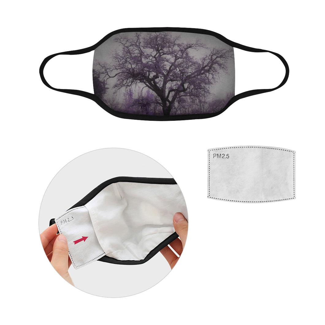 Spooky Tree Purple Mouth Mask in One Piece (2 Filters Included) (Model M02)