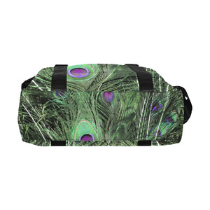 Peacock Feathers Green Large Capacity Duffle Bag (Model 1715)