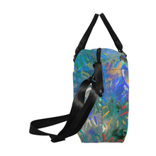 Load image into Gallery viewer, Graffiti Abstract Blue Large Capacity Duffle Bag (Model 1715)