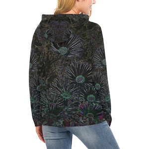 Livingstone Daisy Flower Glowing All Over Print Hoodie for Women (USA Size) (Model H13)