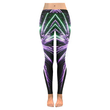 Load image into Gallery viewer, Fireworks Star Purple Low Rise Leggings (Invisible Stitch) (Model L05)