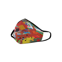 Load image into Gallery viewer, Abstract Squares Mouth Mask in One Piece (2 Filters Included) (Model M02)