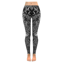 Load image into Gallery viewer, I Spy Paisley Black and White Low Rise Leggings (Invisible Stitch) (Model L05)