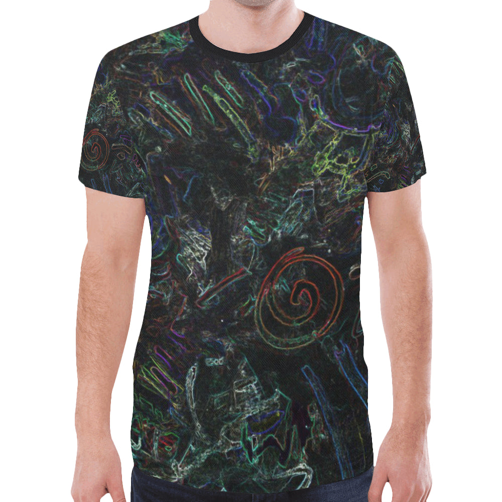 Graffiti Abstract Glowing New All Over Print T-shirt for Men (Model T45)
